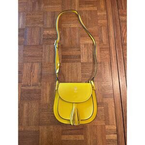 Florence Italian made leather saddle, bag, yellow
